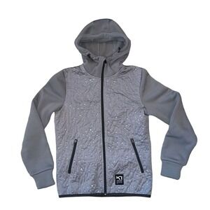 Kari Traa Emma Hybrid Women's Midlayer Zip Up‎ Hooded Jacket Gray Size XS